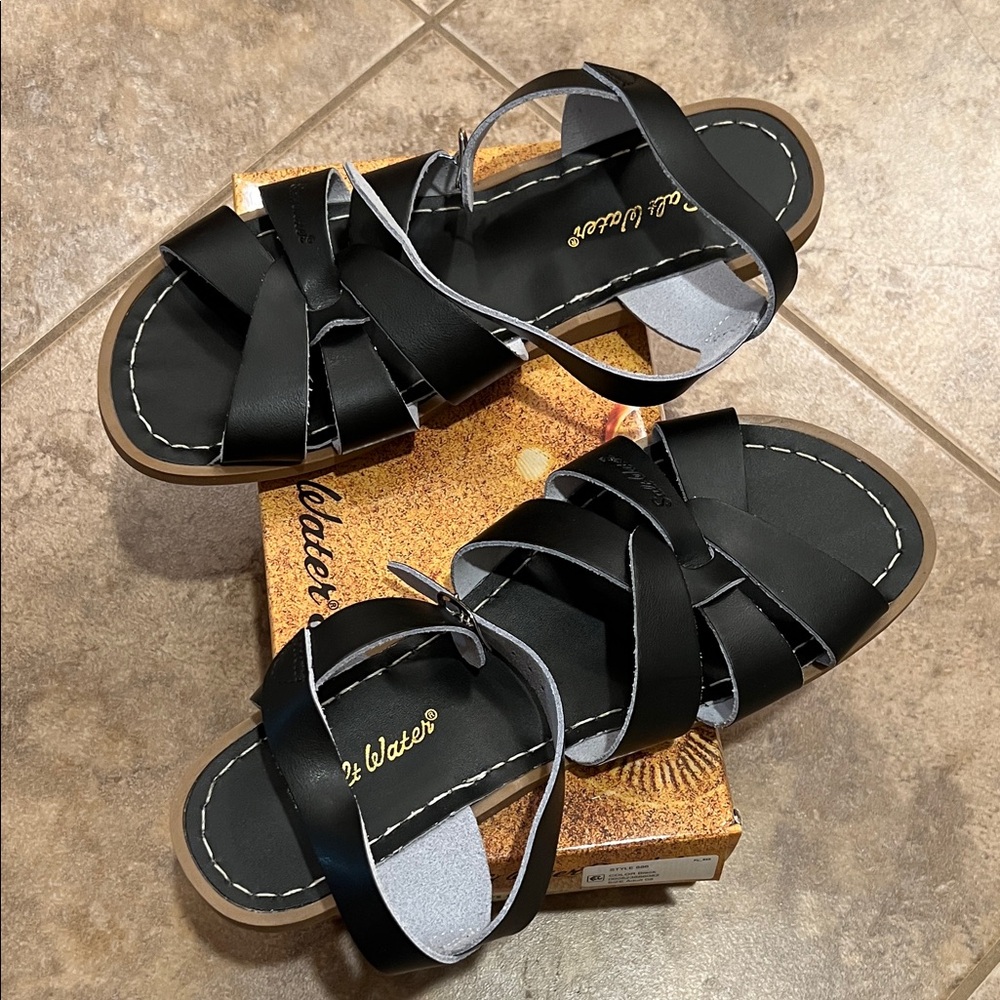 Stylish Black Sandals by Salt Water